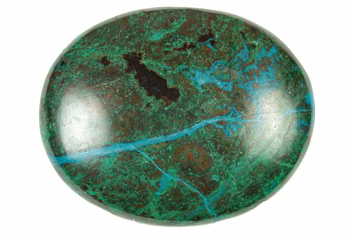 Polished Chrysocolla and Malachite Stone - Peru #250364